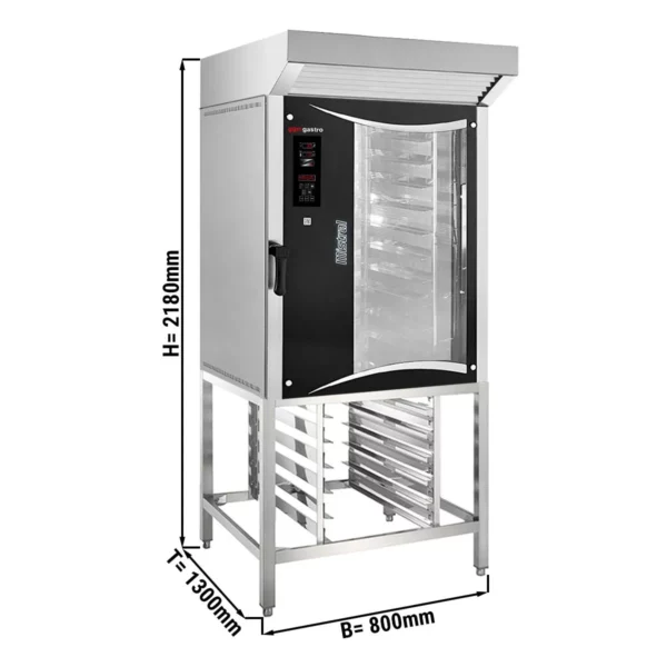Pekařský kombinovaný konvektomat - Digitální - 10x EN 80x40 - včetně krytu a základního rámu