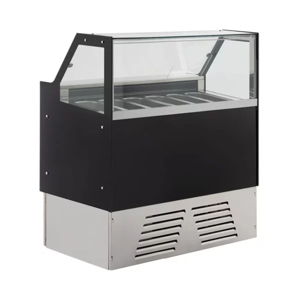 Zmrzlinový pult EMMA - 1190 mm - cirkulující vzduch - pro 6x 5 litrové nebo 4x 7 litrové nádoby na zmrzlinu - černý - Image 2