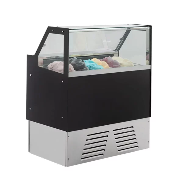 Zmrzlinový pult EMMA - 1190 mm - cirkulující vzduch - pro 6x 5 litrové nebo 4x 7 litrové nádoby na zmrzlinu - černý - Image 3