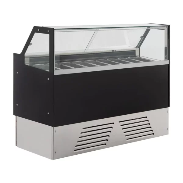 Zmrzlinový pult EMMA - 1710 mm - cirkulující vzduch - pro 9x 5 litrové nebo 6x 7 litrové nádoby na zmrzlinu - černý - Image 6