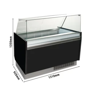 Zmrzlinový pult - Liam - 1310mm - s LED osvětlením - na 10 + 10 nádob - černý