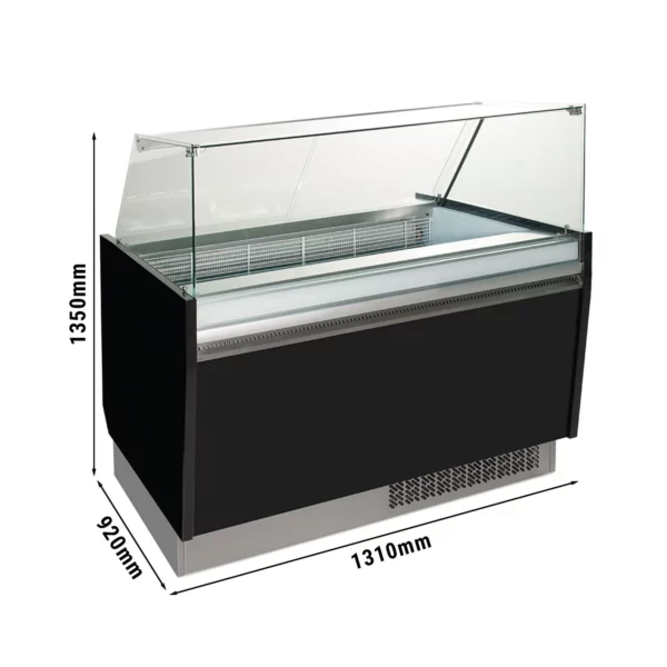 Zmrzlinový pult - Liam - 1310mm - s LED osvětlením - na 10 + 10 nádob - černý