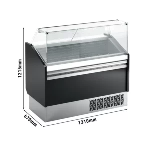 Zmrzlinový pult LEVI - 1310mm - statický - pro 7+7x 5 litrové nádoby na zmrzlinu - černý
