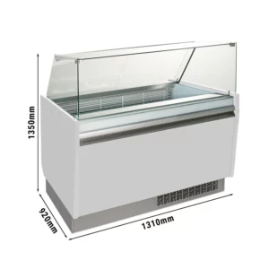 Zmrzlinový pult - Liam - 1310mm - s LED osvětlením - na 10 + 10 nádob - bílý