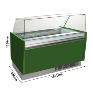 Zmrzlinový pult LIAM - 1560 mm - statický - pro 13+13x 5 litrové nádoby na zmrzlinu - zelený