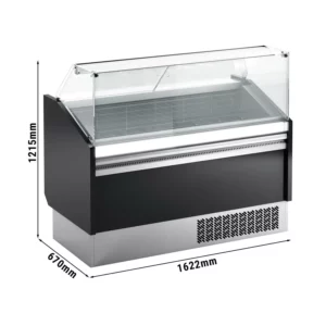 Zmrzlinový pult LEVI - 1620mm - statický - pro 9+9x 5 litrové nádoby na zmrzlinu - černý