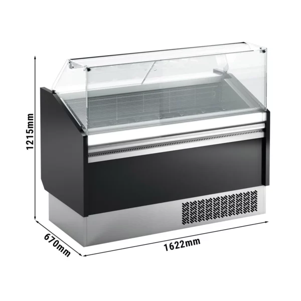 Zmrzlinový pult LEVI - 1620mm - statický - pro 9+9x 5 litrové nádoby na zmrzlinu - černý