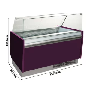 Zmrzlinový pult LIAM - 1560mm - statický - pro 13+13x 5 litrové nádoby na zmrzlinu - fialový