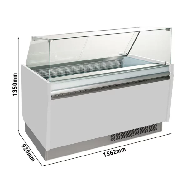 Zmrzlinový pult - Liam - 1560mm - s LED osvětlením - na 13 + 13 nádob - bílý