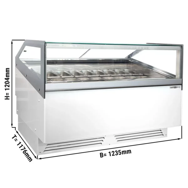 Zmrzlinový pult - 1200 mm - s LED osvětlením - pro 12x 5l nebo 8x 7l nádobu - Image 5