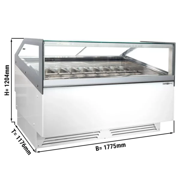 Zmrzlinový pult - 1700 mm - s LED osvětlením - pro 18x 5l nebo 12x 7l nádoby - Image 10