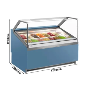Zmrzlinový pult - Břečťan - 1200mm - s LED osvětlením - pro 14x 5l nádobu
