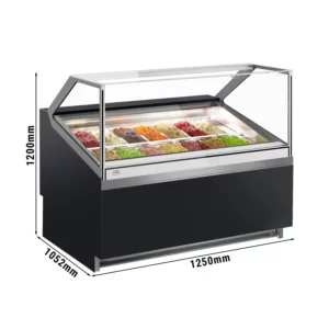 Zmrzlinový pult - Břečťan - 1200mm - s LED osvětlením - pro 14x 5l nádobu