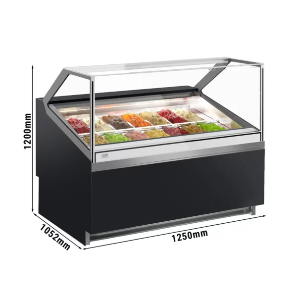 Zmrzlinový pult - Břečťan - 1200mm - s LED osvětlením - pro 14x 5l nádobu