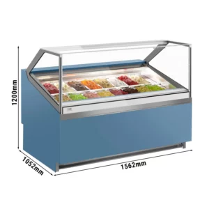 Zmrzlinový pult - Břečťan - 1560mm - s LED osvětlením - pro 16x 5l nádobu