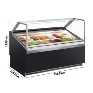 Zmrzlinový pult - Břečťan - 1560mm - s LED osvětlením - pro 16x 5l nádobu
