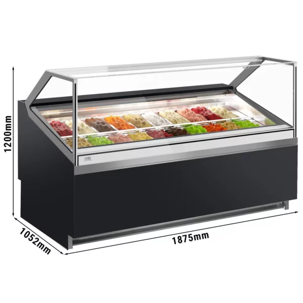 Zmrzlinový pult - Břečťan - 1910 mm - s LED osvětlením - pro 20x 5l nádobu