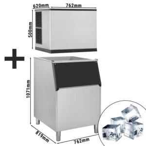 Výrobník ledových kostek - kostky - 212 kg/24 h - včetně zásobníku na led
