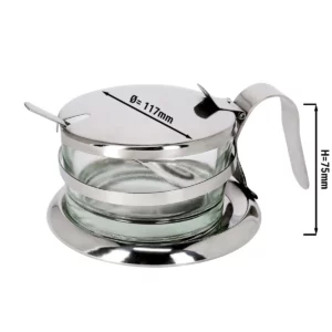 Parmazán/džem cruet ve stojanu