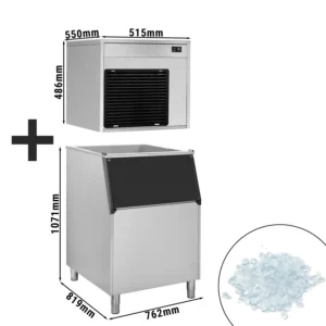 Výrobník ledu - 220 kg/24 h - včetně zásobníku na led
