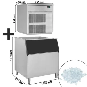 Výrobník ledových kostek - kostky - 403 kg/24 h - včetně zásobníku na led
