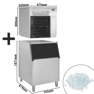 Výrobník ledu - 565 kg/24 h - včetně zásobníku na led