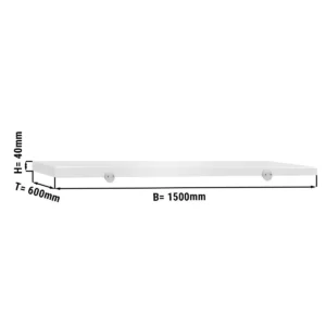 Krájecí deska na řeznický stůl - 1500x600mm - bílá
