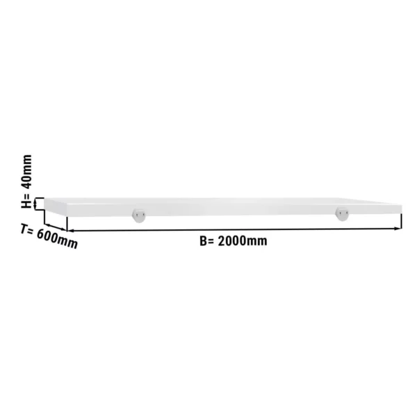 Krájecí deska na řeznický stůl - 2000x600mm - Bílá
