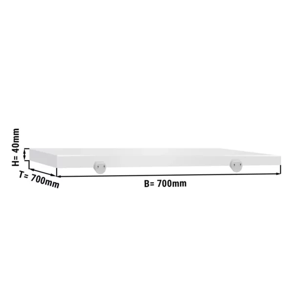 Krájecí deska na řeznický stůl - 700x700mm - bílá