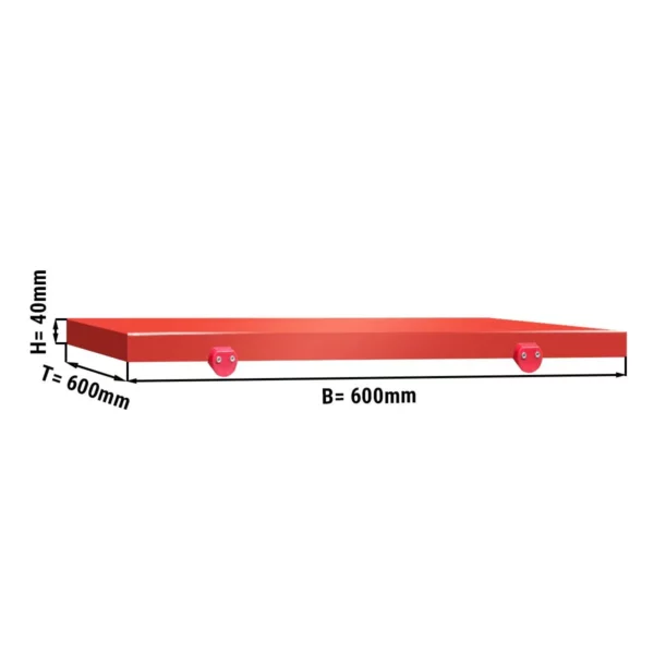 Krájecí deska na řeznický stůl - 600x600mm - Červená