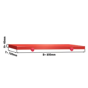 Krájecí deska na řeznický stůl - 800x700mm - Červená