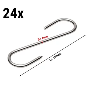 (24 kusů) háčky na maso do skříně na zrání masa - délka 10 cm