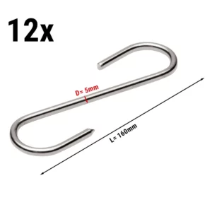 (12 kusů) háky na maso do skříně na zrání masa - délka 16 cm