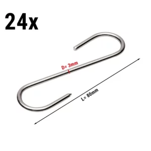 (24 kusů) háčky na maso do skříně na zrání masa - délka 8 cm