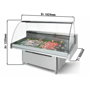 Chladící pult na ryby - 1640mm - s LED osvětlením