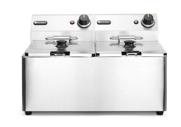 Fritéza Kitchen Line - 2x 8L, HENDI, Kitchen Line, 16L, 230V/7000W, 542x430x(H)351mm