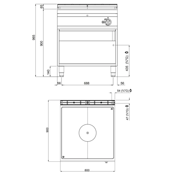 Plynový sporák s varnou deskou - 13 kW - Image 6