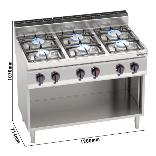 Plynový sporák - 31,5 kW - 6 hořáků