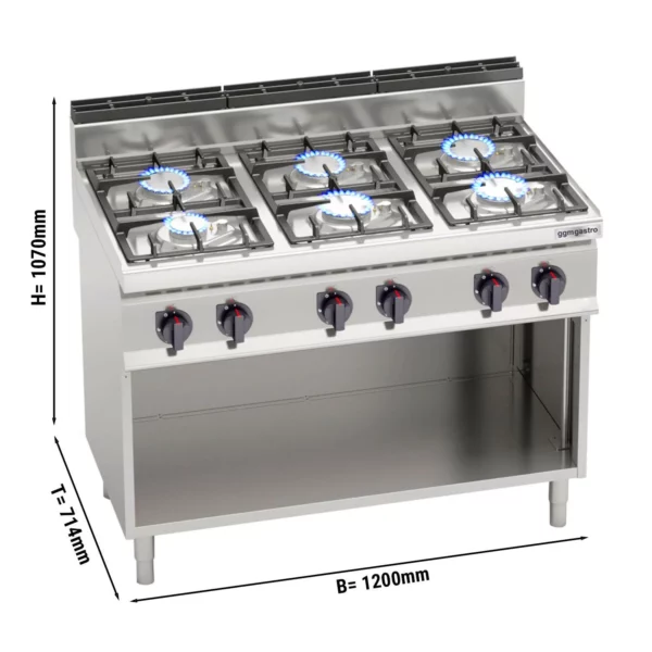 Plynový sporák - 33,5 kW - 6 hořáků