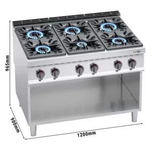 Plynový sporák - 53,5 kW - 6 hořáků