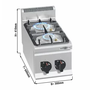 Plynový sporák - 9,5 kW - 2 hořáky