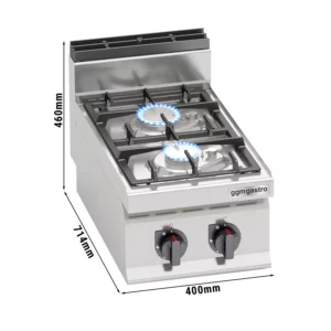 Plynový sporák - 9,5 kW - 2 hořáky