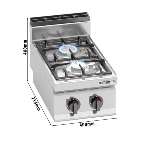 Plynový sporák - 9,5 kW - 2 hořáky