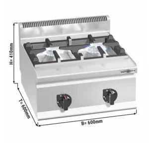 Plynový sporák - 10,5 kW - 2 hořáky