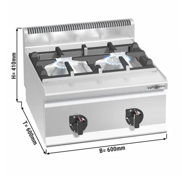 Plynový sporák - 10,5 kW - 2 hořáky