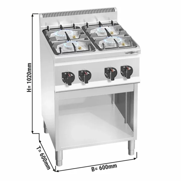 Plynový sporák - 19 kW - 4 hořáky - Image 5