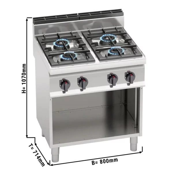 Plynový sporák - 28 kW - 4 hořáky
