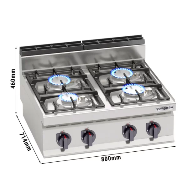 Plynový sporák - 21,5 kW - 4 hořáky