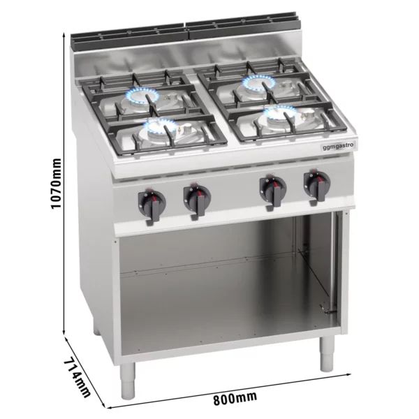 Plynový sporák - 21,5 kW - 4 hořáky