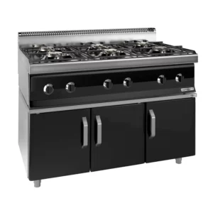 Plynový sporák - 36 kW - 6 hořáků - včetně podstavce se 3 dvířky